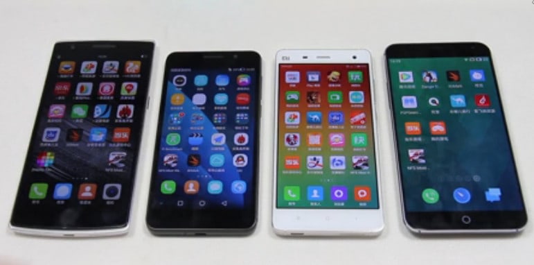 OnePlus One, Xiaomi Mi4, Huawei Honor 6, and the Meizu MX4.