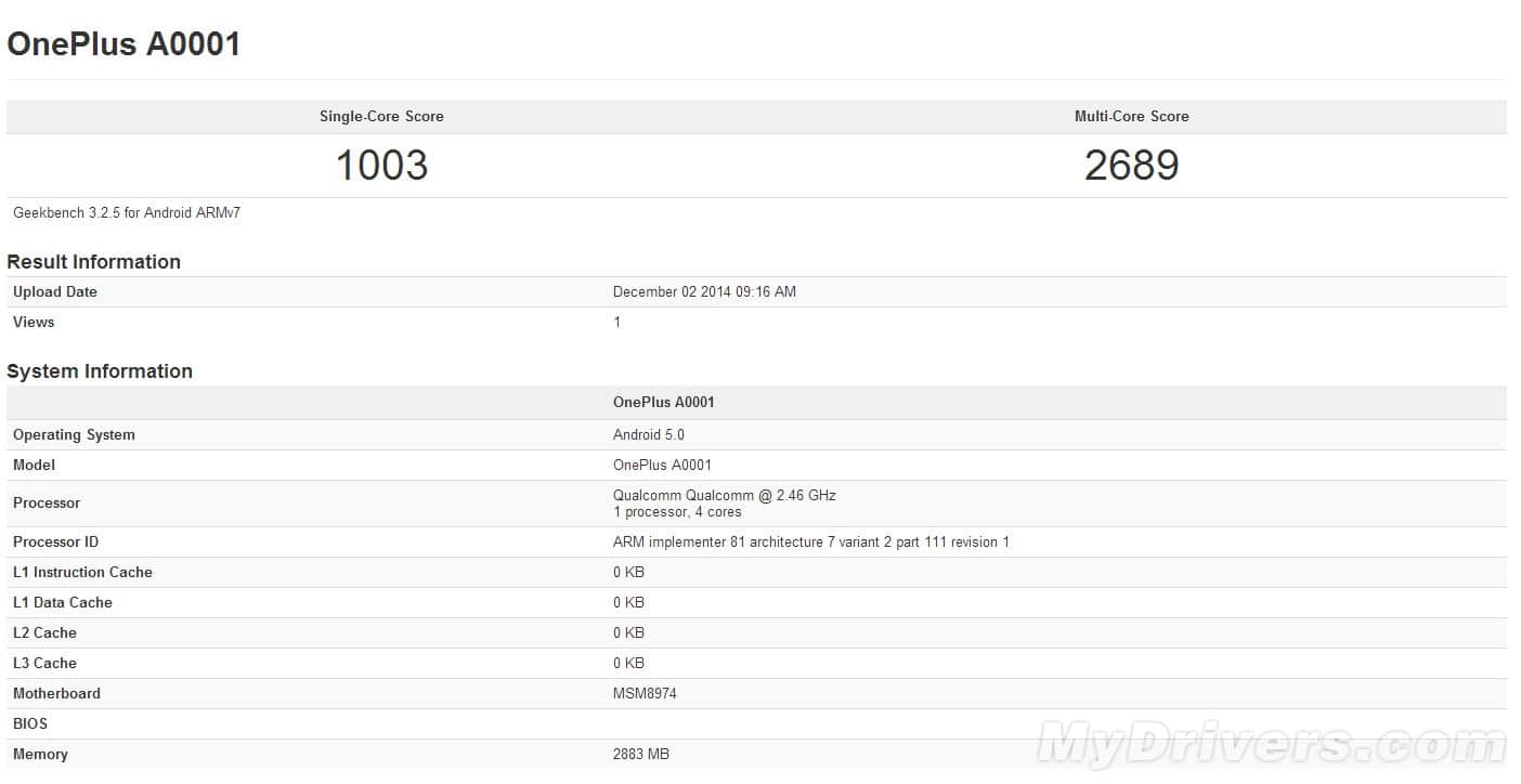 OnePlus GeekBench