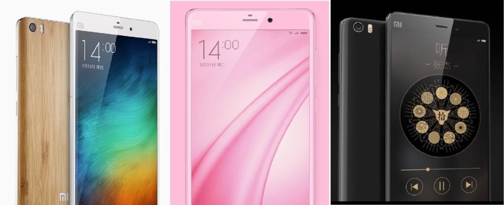 Xiaomi Mi Note versions
