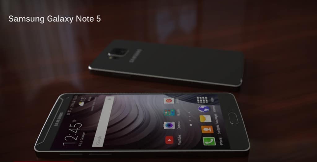 Samsung Galaxy Note 5 design render