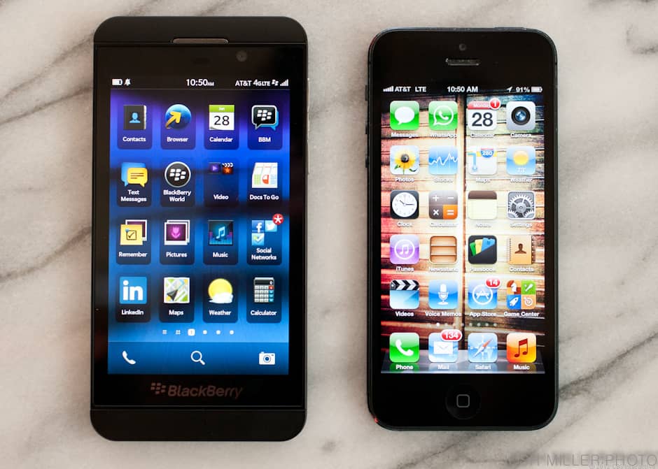 Blackberry Z10 vs Iphone 