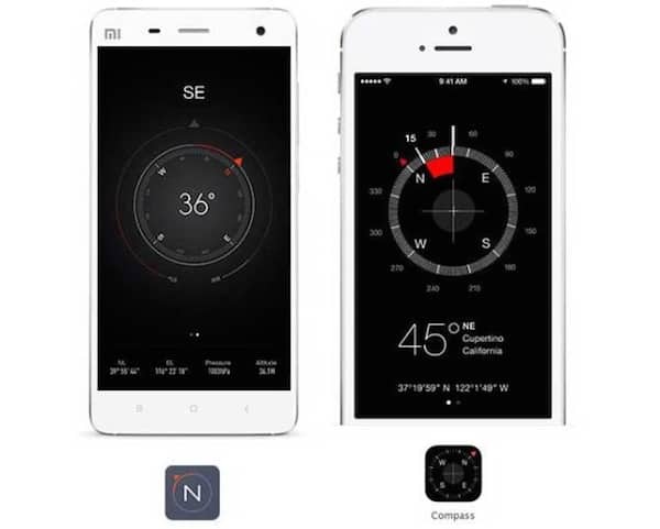 MIUI6 Xiaomi compass MIUI 6 incredible similarity to iOS 7 and iOS 8