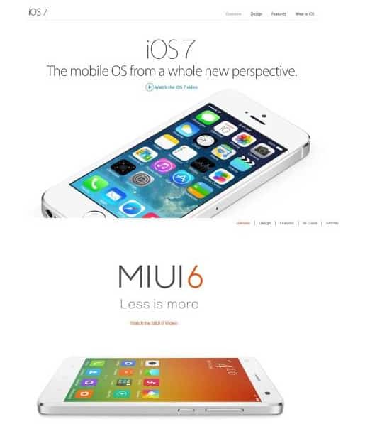 MIUI6 Xiaomi2 design MIUI 6 incredible similarity to iOS 7 and iOS 8