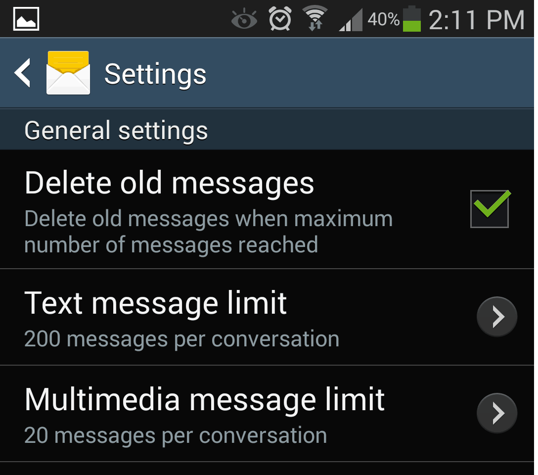 Storage Delete old messages