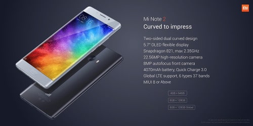 Xiaomi Mi Note 2 handset