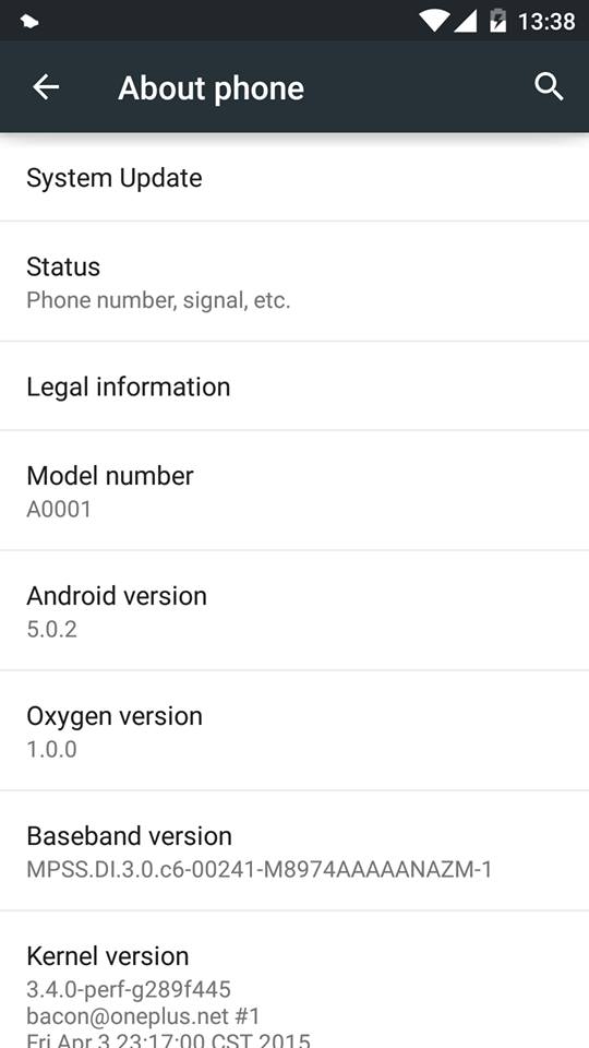 OnePlus One Oxygen OS 5