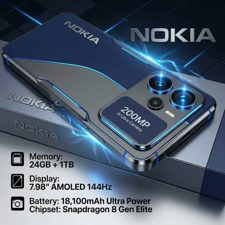 Nokia Thunder Max 2026 Specs: 200MP Cameras, 24GB RAM, 18100mAh Battery!